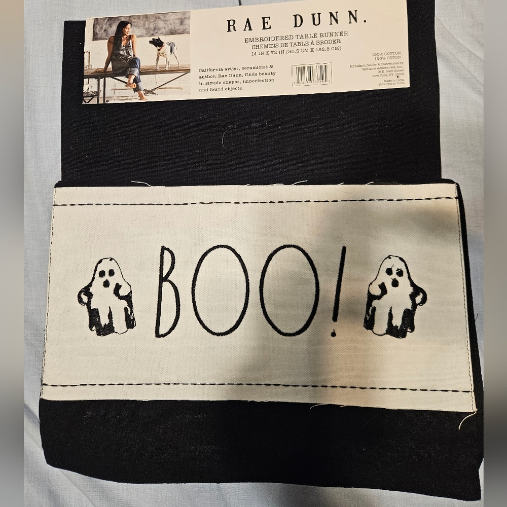 NWT Rae Dunn Boo Ghost Halloween Tablr Runner